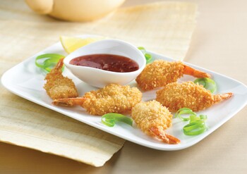 HIGH LINER FOODSERVICE SIGNATURE, BUTTERFLY CUT, CLEANTAIL. LAYER PACKED, ORIENTAL STYLE BREADED SHRIMP, 21 - 25 / lb, UNCOOKED