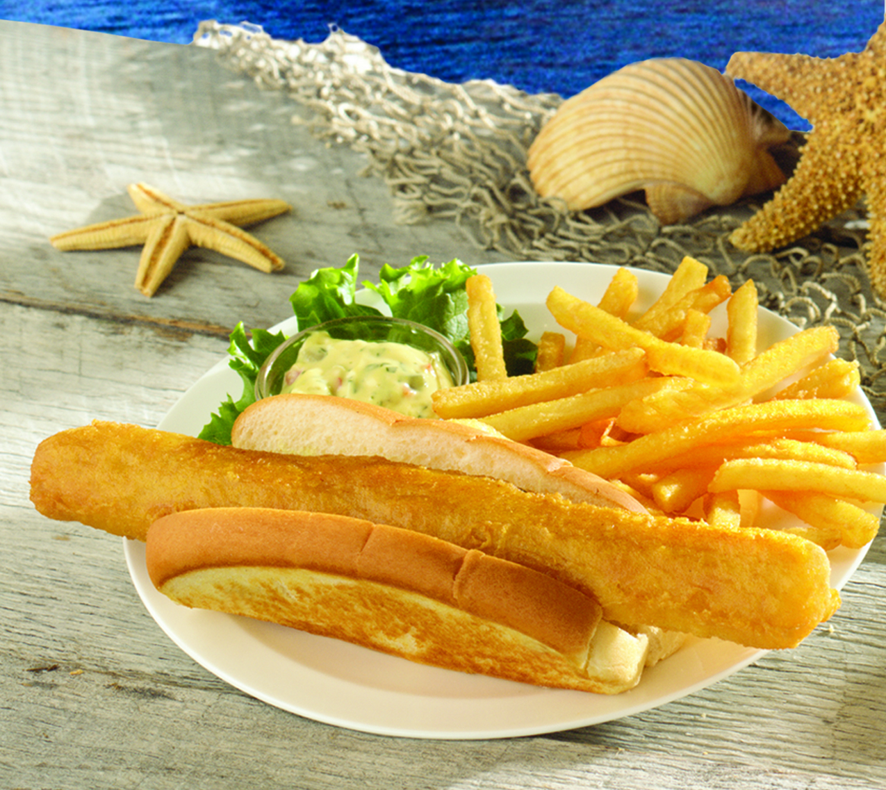 1 10 Lb Sea Dog Battered Cod Dogs 4 5 5 Oz High Liner Foods Single Source For Seafood In Foodservice